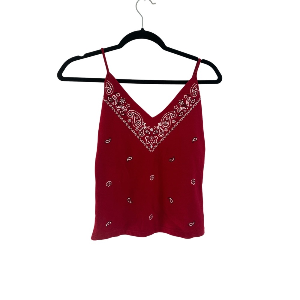 Y2K Red Bandana Print Top